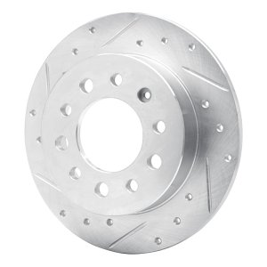 Hyundai Tiburon Brake Rotor (1) - Rear Left - R1 Concepts - Drilled & Slotted - Silver - `03-`08